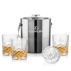 Catania Ice Bucket & Brinkley On-the-Rocks Set - Barware Gift Sets