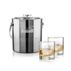 Catania Ice Bucket & Marbella On-the-Rocks Set - Barware