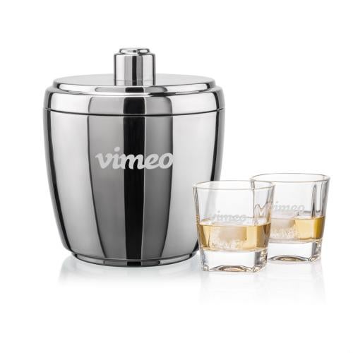 Corporate Gifts - Barware - Glasses Sets - Pescara Ice Bucket & Kansas On-the-Rocks Set