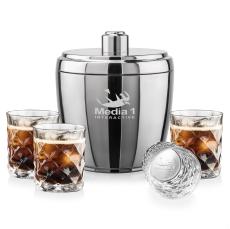 Pescara Ice Bucket & Woodward On-the-Rocks Set - Barware Gift Sets