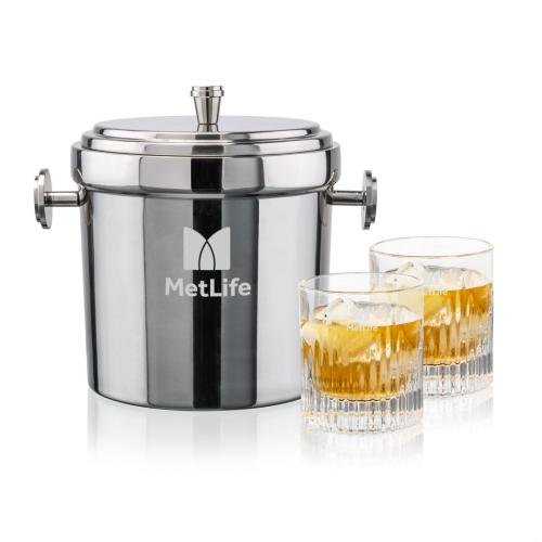 Corporate Gifts - Barware - Glasses Sets - Milano Ice Bucket & Caldari On-the-Rocks Set