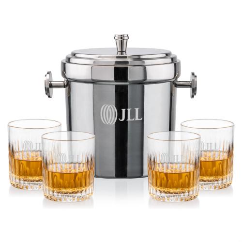 Corporate Gifts - Barware - Glasses Sets - Milano Ice Bucket & Carey On-the-Rocks Set
