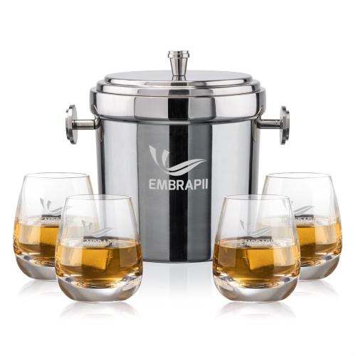 Corporate Gifts - Barware - Glasses Sets - Milano Ice Bucket & Dimasio On-the-Rocks Set