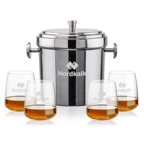 Corporate Gifts - Barware - Glasses Sets - Milano Ice Bucket & Dunhill On-the-Rocks Set
