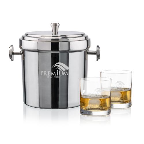 Corporate Gifts - Barware - Glasses Sets - Milano Ice Bucket & Franca On-the-Rocks Set