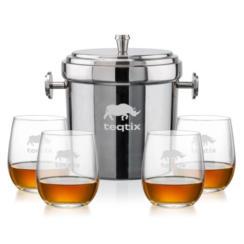 Corporate Gifts - Barware - Glasses Sets - Milano Ice Bucket & Gibson On-the-Rocks Set