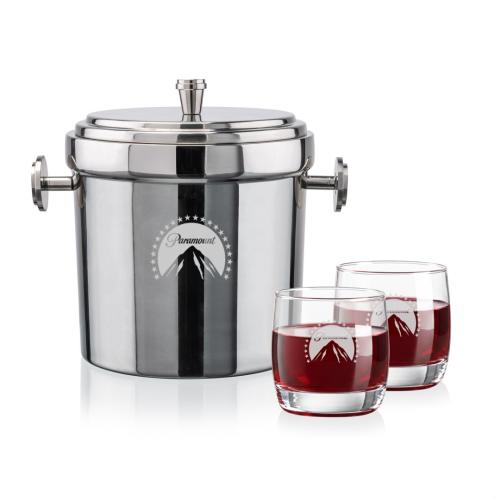 Corporate Gifts - Barware - Glasses Sets - Milano Ice Bucket & Nordic On-the-Rocks Set