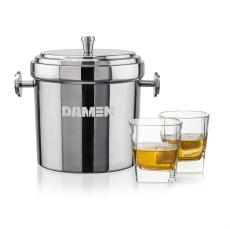 Milano Ice Bucket & Sterling On-the-Rocks Set - Barware Gift Sets