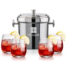 Milano Ice Bucket & Salem On-the-Rocks Set - Barware Gift Sets