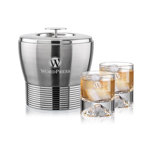 Corporate Gifts - Barware - Glasses Sets - Genoa Ice Bucket & Denali On-the-Rocks Set