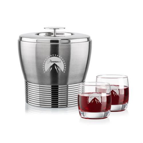 Corporate Gifts - Barware - Glasses Sets - Genoa Ice Bucket & Nordic On-the-Rocks Set