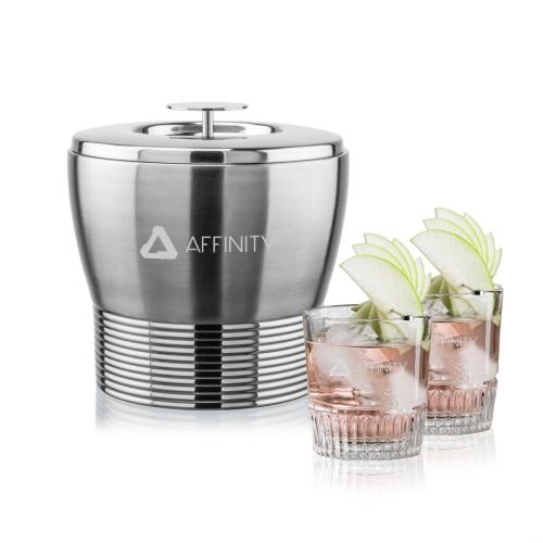 Corporate Gifts - Barware - Glasses Sets - Genoa Ice Bucket & Newkirk On-the-Rocks Set