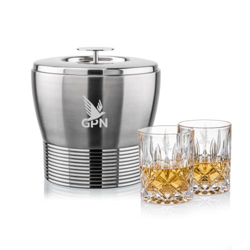 Corporate Gifts - Barware - Glasses Sets - Genoa Ice Bucket & RIEDEL Spey On-the-Rocks Set