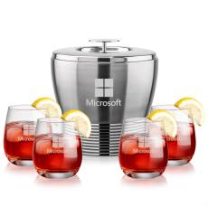 Genoa Ice Bucket & Salem On-the-Rocks Set - Barware Gift Sets