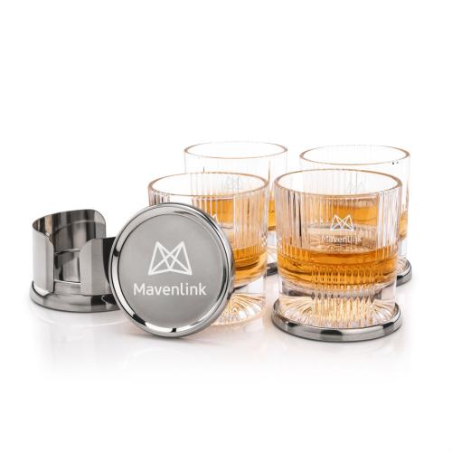 Corporate Gifts - Barware - Glasses Sets - Baldoni Coasters & Blackwell On-the-Rocks Set