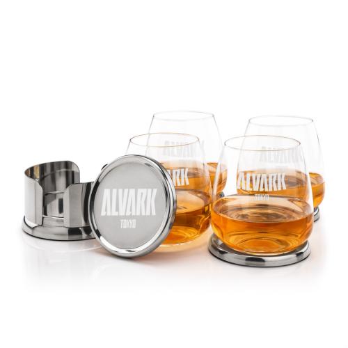 Corporate Gifts - Barware - Glasses Sets - Baldoni Coasters & Hogarth On-the-Rocks Set