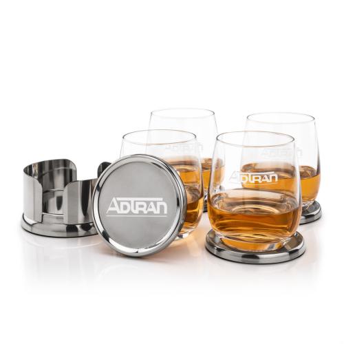 Corporate Gifts - Barware - Glasses Sets - Baldoni Coasters & Salem On-the-Rocks Set