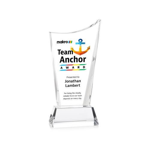 Recognition Awards - Crystal Awards - Burnett VividPrint&trade; Award on Newhaven Base - Clear