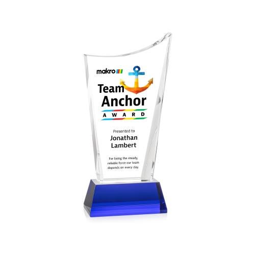 Recognition Awards - Crystal Awards - Burnett VividPrint&trade; Award on Newhaven Base - Blue