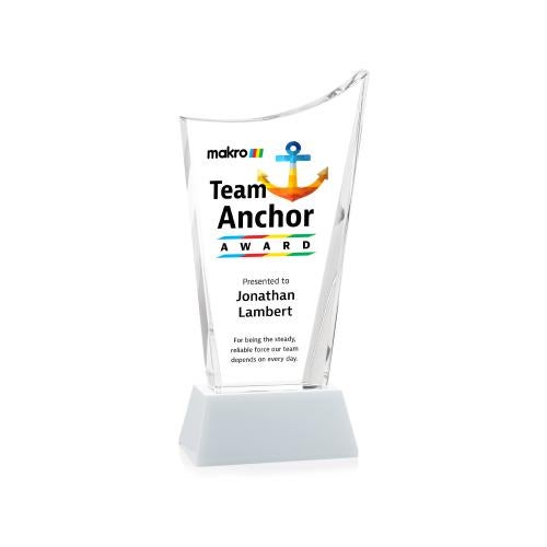 Recognition Awards - Crystal Awards - Burnett VividPrint&trade; Award on Newhaven Base - White