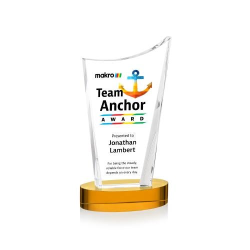 Recognition Awards - Crystal Awards - Burnett VividPrint&trade; Award on Alberton Base - Amber