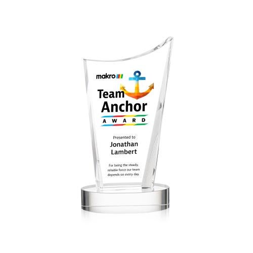 Recognition Awards - Crystal Awards - Burnett VividPrint&trade; Award on Alberton Base - Clear