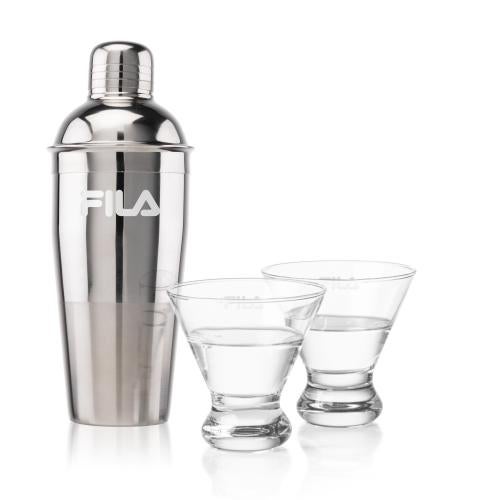 Corporate Gifts - Barware - Glasses Sets - Catania Shaker & Brisbane Martini Set