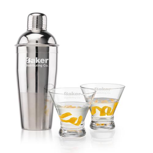 Corporate Gifts - Barware - Glasses Sets - Catania Shaker & Rideau Martini Set