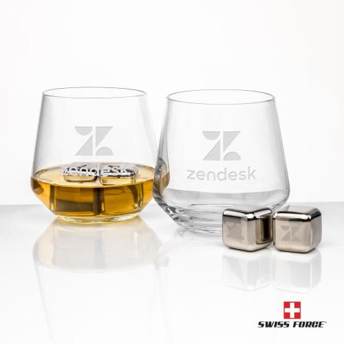 Corporate Gifts - Barware - Glasses Sets - Swiss Force&reg; S/S Ice Cubes & 2 Sturgis OTR