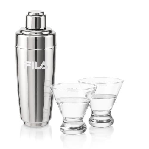 Corporate Gifts - Barware - Glasses Sets - Pescara Shaker & Brisbane Martini Set
