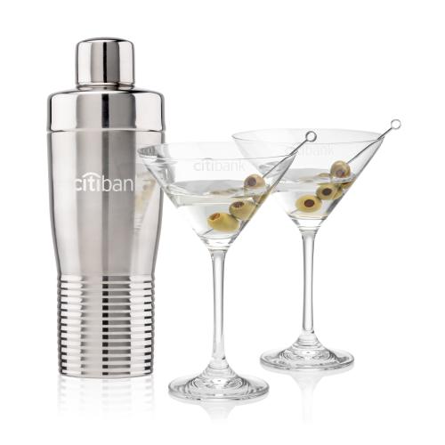 Corporate Gifts - Barware - Glasses Sets - Genoa Shaker & Burlington Martini Set