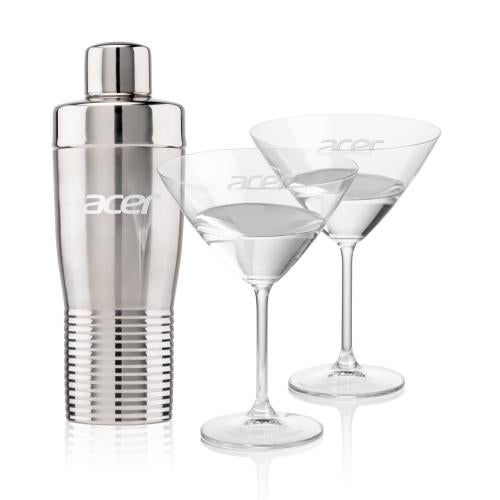 Corporate Gifts - Barware - Glasses Sets - Genoa Shaker & Coleford Martini Set