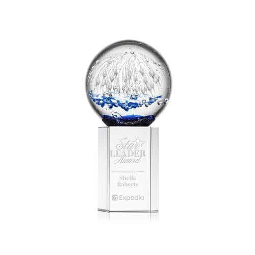 Recognition Awards - Glass Awards - Art Glass Awards - Starburst Award on Dakota Base - Clear