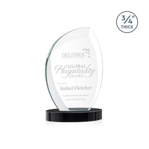 Recognition Awards - Crystal Awards - Wichita Award on Alberton Base - Black