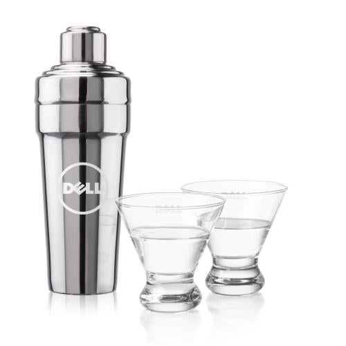 Corporate Gifts - Barware - Glasses Sets - Milano Shaker & Brisbane Martini Set