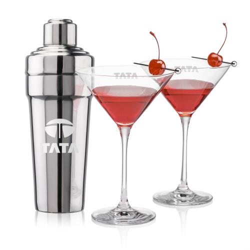 Corporate Gifts - Barware - Glasses Sets - Milano Shaker & Santiago Martini Set