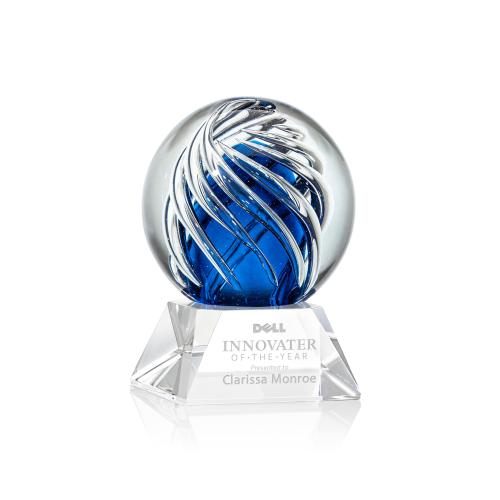 Recognition Awards - Glass Awards - Art Glass Awards - Genista Award on Sheffield Base - Clear