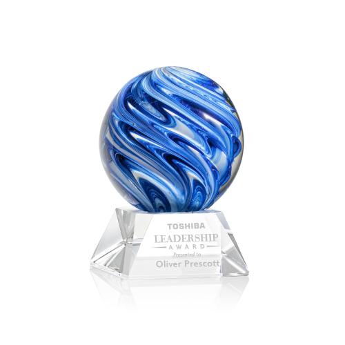 Recognition Awards - Glass Awards - Art Glass Awards - Naples Award on Sheffield Base - Clear