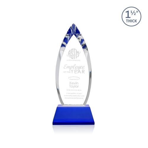 Recognition Awards - Crystal Awards - Fortier Award on Entwhistle Base - Blue