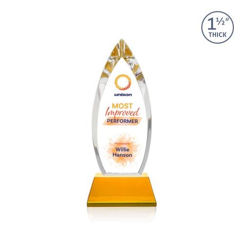 Recognition Awards - Crystal Awards - Fortier VividPrint&trade; Award on Entwhistle Base - Amber