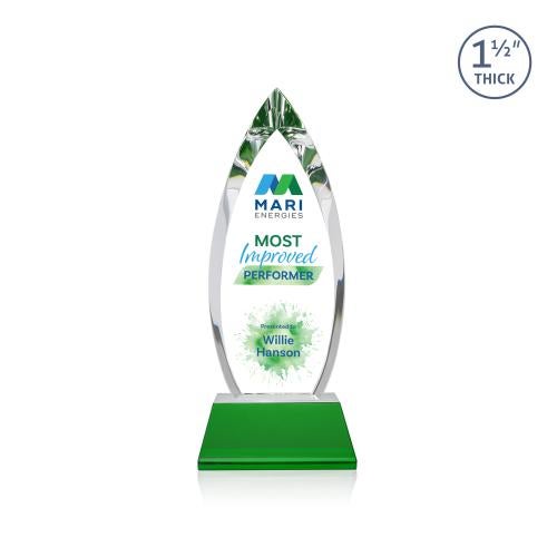 Recognition Awards - Crystal Awards - Fortier VividPrint&trade; Award on Entwhistle Base - Green