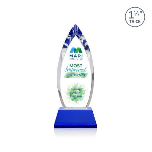Recognition Awards - Crystal Awards - Fortier VividPrint&trade; Award on Entwhistle Base - Blue