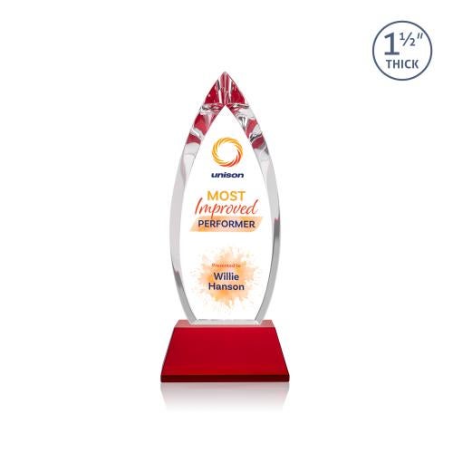 Recognition Awards - Crystal Awards - Fortier VividPrint&trade; Award on Entwhistle Base - Red