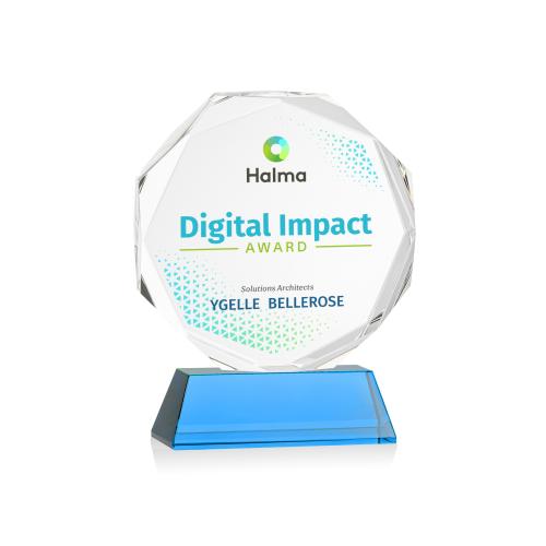 Recognition Awards - Crystal Awards - Acadian VividPrint&trade; Award on Newhaven Base - Sky Blue