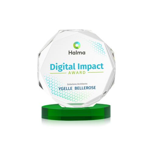 Recognition Awards - Crystal Awards - Acadian VividPrint&trade; Award on Alberton Base - Green