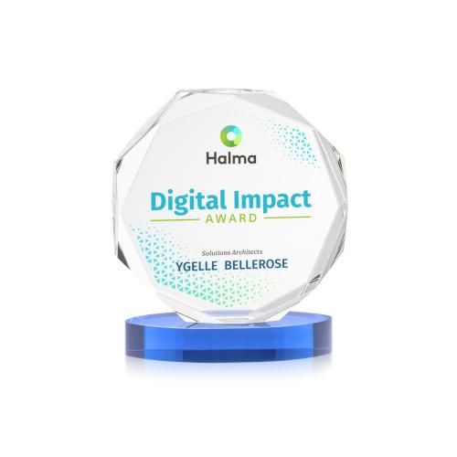 Recognition Awards - Crystal Awards - Acadian VividPrint&trade; Award on Alberton Base - Sky Blue