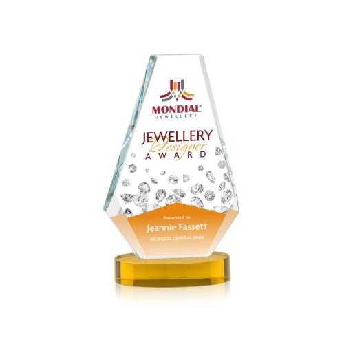 Recognition Awards - Crystal Awards - Kingsley VividPrint&trade; Award on Alberton Base - Amber