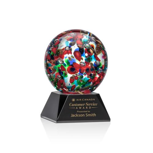 Recognition Awards - Glass Awards - Art Glass Awards - Fantasia Award on Sheffield Base - Black