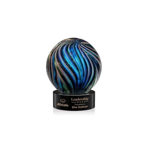 Recognition Awards - Glass Awards - Art Glass Awards - Malton Award on Stanrich Base - Black