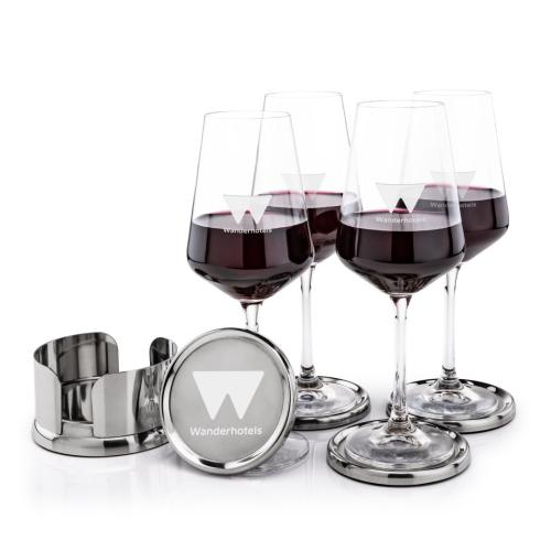 Corporate Gifts - Barware - Glasses Sets - Baldoni Coasters & Breckland Wine Set